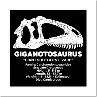 Giganotosaurus Fact Sheet Posters and Art